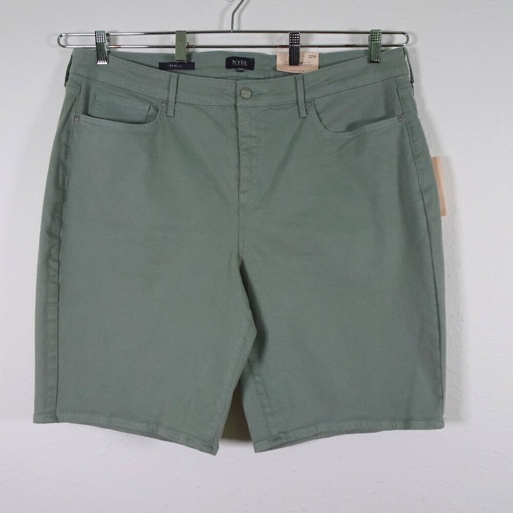 NYDJ Bermuda Shorts Women's Plus Size 22W Green Sage Stretch Briella
